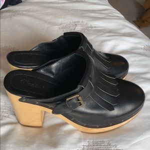 Madewell fringe clogs